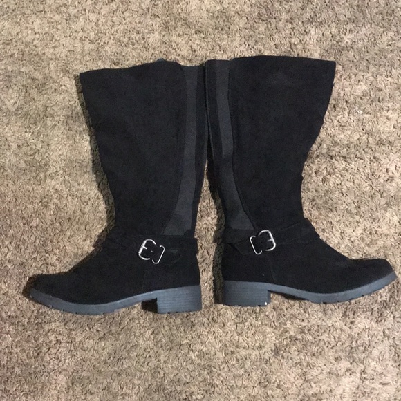 🥳UNR8ED”  💐(Size 8.5 wide) black knee high zipper Boots like new🎊 no Box - Picture 4 of 9